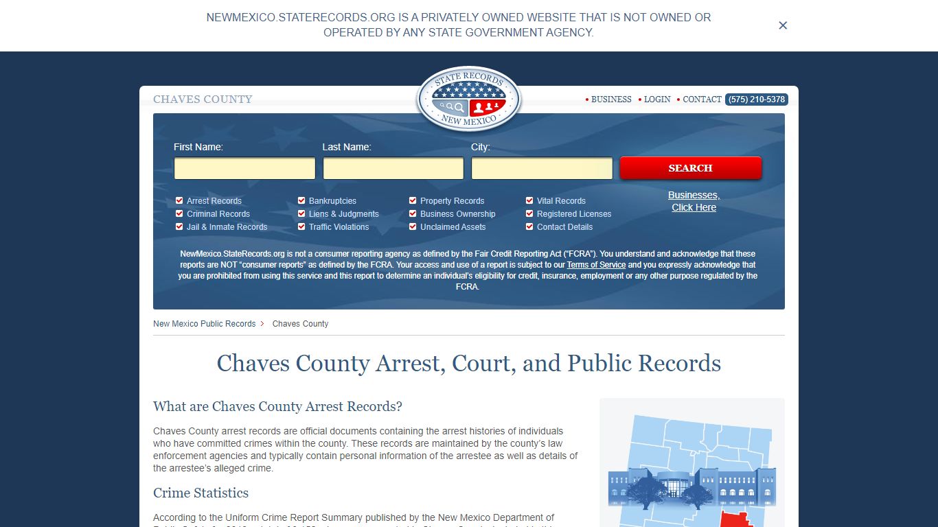 Chaves County Arrest, Court, and Public Records